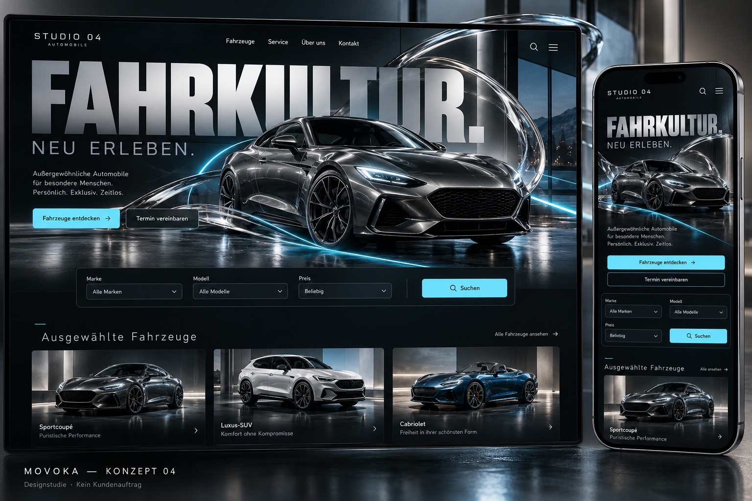 Studio 04 — Automobile, Designkonzept